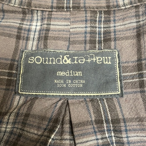 Sound & Matter Plaid Double Breasted Military Style Jacket Gray - Picture 4 of 8